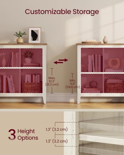 VASAGLE Farmhouse Bookshelf, 6-Cube Storage Organizer with Legs