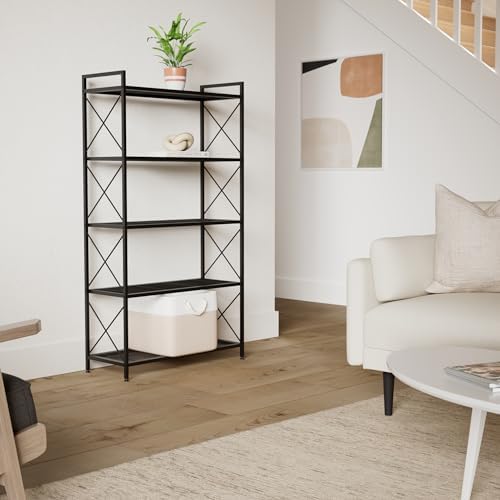 SONGMICS 5-Tier Steel Storage Rack, Shelving Unit with X Side Frames