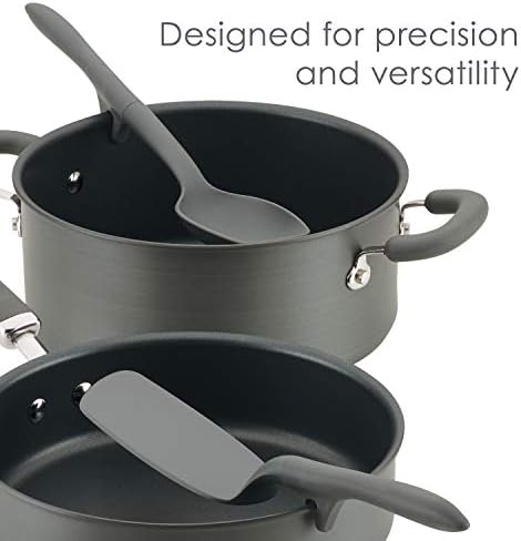 Rachael Ray Tools and Gadgets Spoon, Slotted and Solid Turners Set/ Cooking Utensils - 3 Piece, Gray