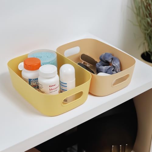 ZEXALOR 8 Pack Small Drawer Organizer Bins, Plastic Storage Bins Storage Containers for Kitchen Pantry Bathroom Cabinet Organization and Storage Bin Organizing Boxes