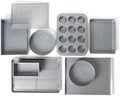 Calphalon Titan 10-Piece Nonstick Bakeware Set, Baking Sheet Set, Steel Core PFA-Free Nonstick Coating, Oven Safe, Includes Sheet Pans, Muffin Pan, Round Cake Pans, Loaf Pan and Cooling Rack - Silver