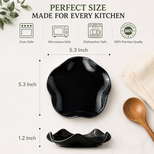Miamolo Black Spoon Rest for Stove Top, Holds Multiple Utensils, Drip-Free