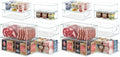 Heyuzb 16 PACK Freezer Organizer Bins Fridge Organizers and Storage Stackable Refrigerator Organizers Bins with Side Handles Clear Storage Bins for Pantry, Under Sink, Kitchen Cabinet