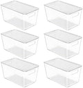 Vtopmart 6 Pack Clear Stackable Storage Bins with Lids and Handles, Medium