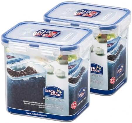 (Pack of 2) Lock & Lock Rectangle Tall Food Storage Container 28.74-oz / 3.59-cup