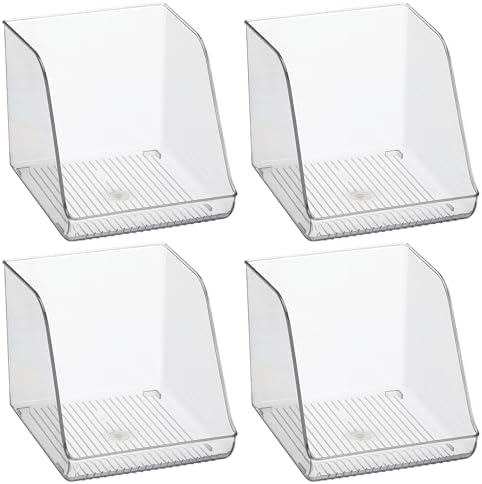 iDesign Plastic Water Bottle Organizer for Fridge, Clear, 4-Pack