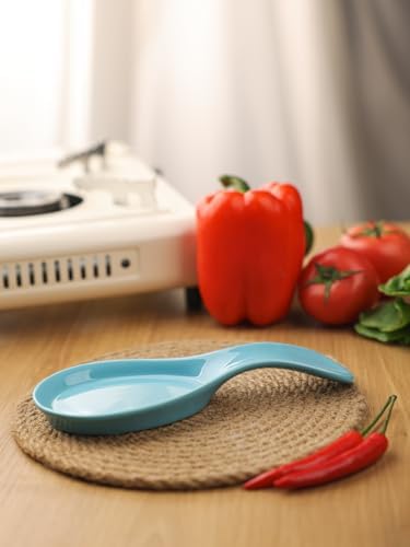 GDCZ Large Porcelain Spoon Rest for Kitchen Stove Top (Turquoise)