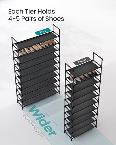 SONGMICS Shoe Rack, 10-Tier Shoe Shelf, Shoe Storage Organizer