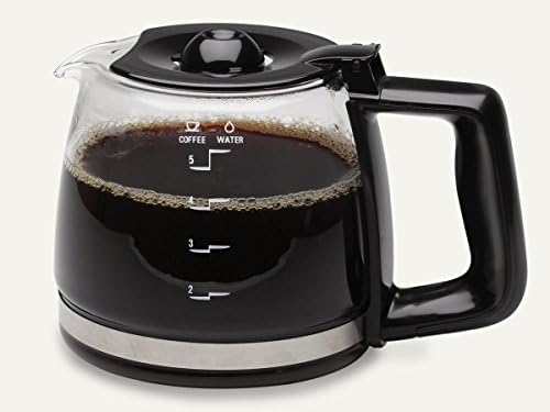 Capresso 5-Cup Mini Drip Coffee Maker, Black and Stainless Steel 4426.01 5 Cup Replacement Carafe, Clear