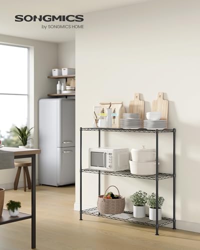 SONGMICS 3-Tier Bathroom Shelf, Storage Rack for Small Space