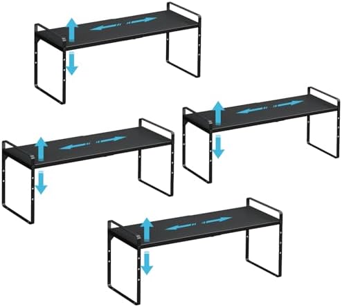 15.5 to 25.5 Inch Kitchen Cabinet Shelf Organizers，Kitchen Shelf Organizer
