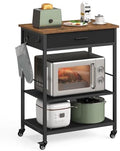 VASAGLE Kitchen Island Cart with Storage, Drawer, Adjustable Shelf, 2 Hooks