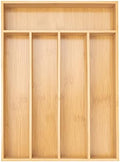 Besilord Silverware Organizer Kitchen Drawer Organizer Utensil Organizer Bamboo Silverware Holder Cutlery Organizer in Drawer Flatware Organizer Tray(5 slots, Natural