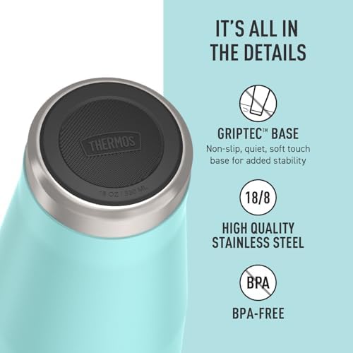 THERMOS ICON SERIES, Stainless Steel Tumbler with Slide Lock, 18 Ounce, Sea Green