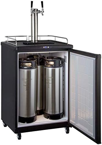 Kegco Keg Dispenser, 2 Faucet, Black