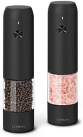 Ultrean Electric Salt and Pepper Grinder Set, Rechargeable,Matte Black