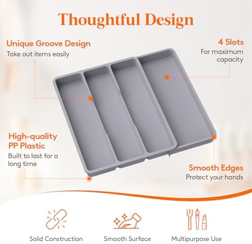 Lifewit Utensil Organizer for Kitchen Drawer, Expandable Cooking Tray