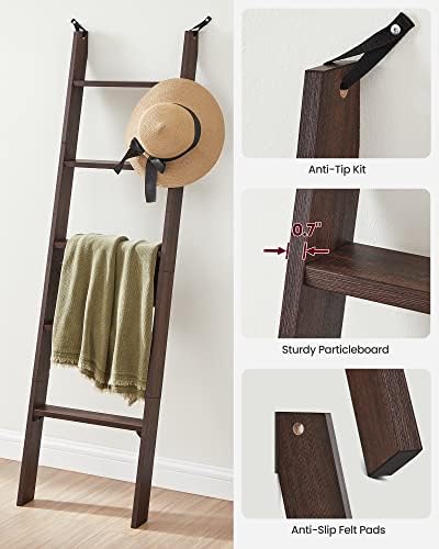 VASAGLE 5-Tier Blanket Ladder, Modern Basic Ladder Shelf