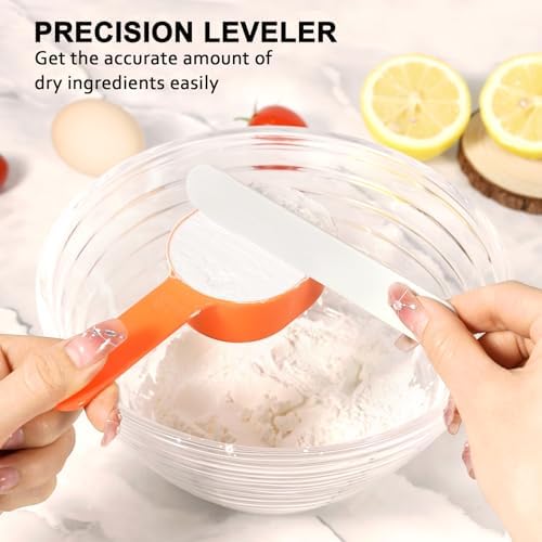 Stackable 10-Piece Measuring Cups and Spoons Set with White Lids