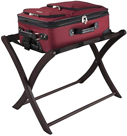 Winsome Scarlett Luggage Rack, for Guest Room, Foldable, No Assembly, Espresso