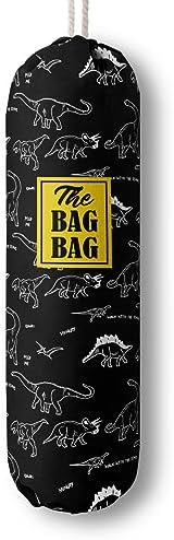 HiLus Dinosaur Pattern Grocery Bags Holder, Wall Mount Plastic Bags Storage Container Dispenser, Kitchen Organizer (H-18)