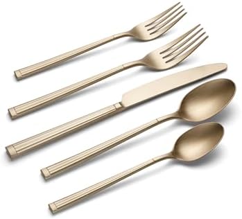 Oneida Robyn Champagne Mist Satin 20-Piece Silverware Set for 4, Flatware