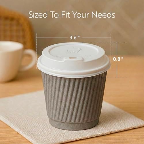 Restaurantware Coffee Cup Lids 25 Pack Fits 8, 12, 16, and 20 oz Coffee Cups Durable Spill-Proof Lid Secure Fit Design Disposable Round White Plastic Covers for Hot Beverages, Cafes and Office