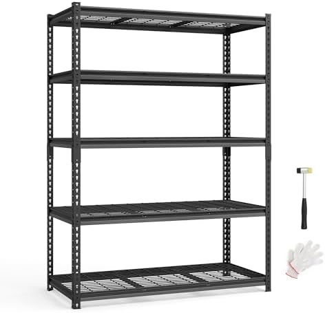 SONGMICS 5-Tier Steel Storage Shelves, Boltless Assembly, 2,200 lb Load