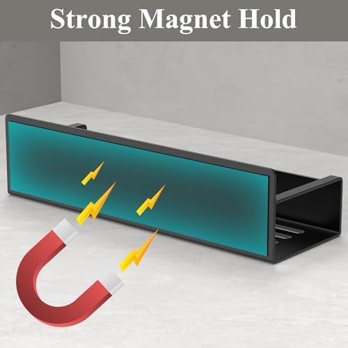 HuggieGems Magnetic Water Bottle Holder for Fridge Black, 4 Pack