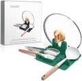 AUOON Silicone Utensil Rest with Lid Holder, Large, Sea Blue