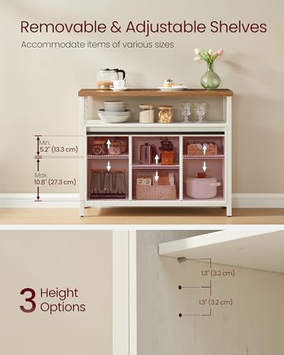 VASAGLE Buffet Cabinet, Coffee Bar with 2 Sliding Barn Doors