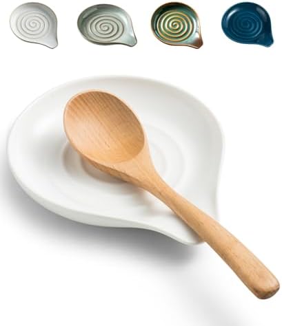 LAUCHUH Spoon Rest, Kitchen Spoon Holder for Stove Top Ceramic Spoon Rest