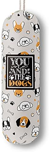 Funny You Me & The Dogs, Grocery Bags Holder Organizer For Shopping Bags, Wall Mount Plastic Bags Storage Container Dispensers, Gift For The Preferred Family And Friends