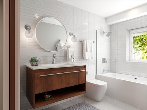 Pfister Bruxie 3-Piece Bathroom Hardware Set with Towel Bar, Towel Ring, and Toilet Paper Holder, Wall-Mounted, Polished Chrome Finish, BTBBIE3C