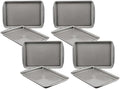 Circulon Bakeware Nonstick Cookie Pan Set (9" x 13" & 10" x 15"), Cookie Sheets for Baking, 2-Piece, Gray (Pack of 4)