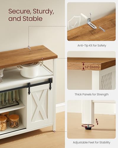 VASAGLE Buffet Cabinet, Coffee Bar with 2 Sliding Barn Doors