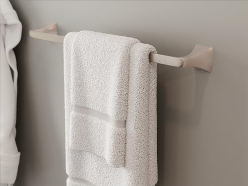 Pfister Bruxie Bath Towel Bar for Bathroom, 24-Inch, Wall-Mounted, Screw-in, Spot Defense Brushed Nickel Finish, BTBBIE2GS