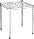 Whitmor 1 Tier Supreme Stacking Shelving Unit, Wire Metal Home Storage Organizer, 15" L x 14" W x 15" H, Chrome