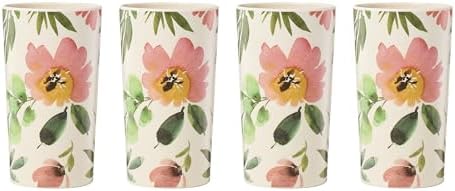 Oneida 24 Seven Floral Melamine Tumblers, 16oz, Set of 4