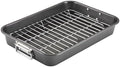Farberware Bakeware Nonstick Roaster, Roasting Pan with Rack, Gray
