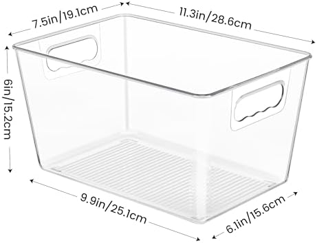 YIHONG 36 Pack Clear Pantry Organizer Bins, Plastic Containers with Handle for Kitchen,Freezer,Cabinet,Closet,Bathroom Under Sink Storage