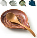 LAUCHUH Spoon Rest for Stove Top, Ceramic Spoon Holder for Kitchen Counter