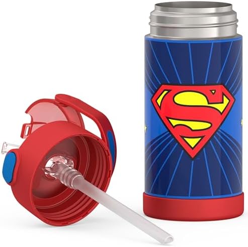 THERMOS FUNTAINER Water Bottle with Straw, 12oz, Superman
