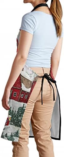 Giwawa Apron Unisex Resistant 33 x 28 inches with 2 Pockets Cooking Kitchen Aprons Suitable for BBQ Grill Drawing Haircut