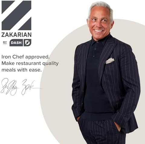 Zakarian by Dash Safe Slice® Mandoline - Features Thickness Adjuster, Stainless Steel Blades, and Foldable, Easy-To-Store Design - Zakarian Blue
