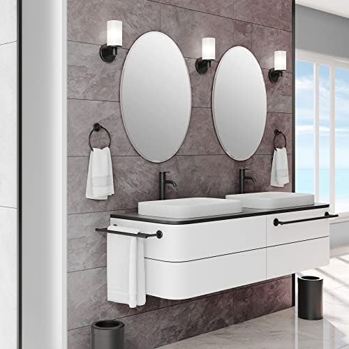 Gatco 4244MX Latitude II 24" Double Towel Bar, Matte Black / Wall Mounted Double Towel Holder for Bathroom