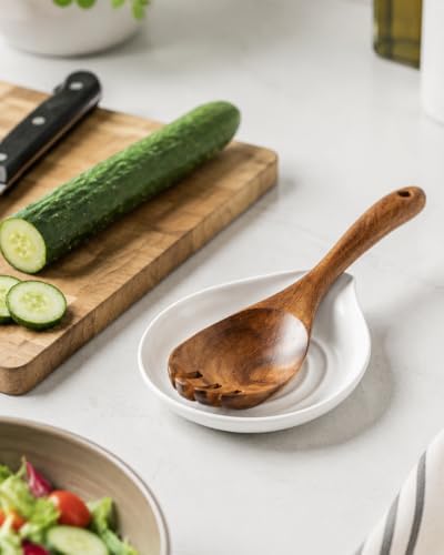 LAUCHUH Spoon Rest, Kitchen Spoon Holder for Stove Top Ceramic Spoon Rest