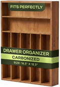 ROYAL CRAFT WOOD Luxury Bamboo Utensil Rack and Silverware Organizer, Kitchen Drawer Organizer - Utensil Holder and Cutlery Tray with Grooved Drawer Dividers for Flatware 7 Slot