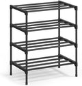 SONGMICS Shoe Rack, 4-Tier Stackable Metal Shoe Organizer, 17.7" Wide