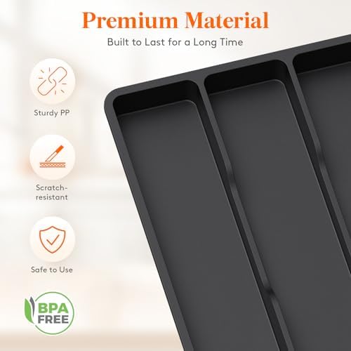 Lifewit Utensil Organizer for Kitchen Drawer, Expandable Cooking Tray